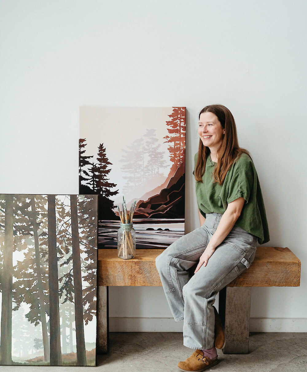 Fiona Dalrymple with her art work