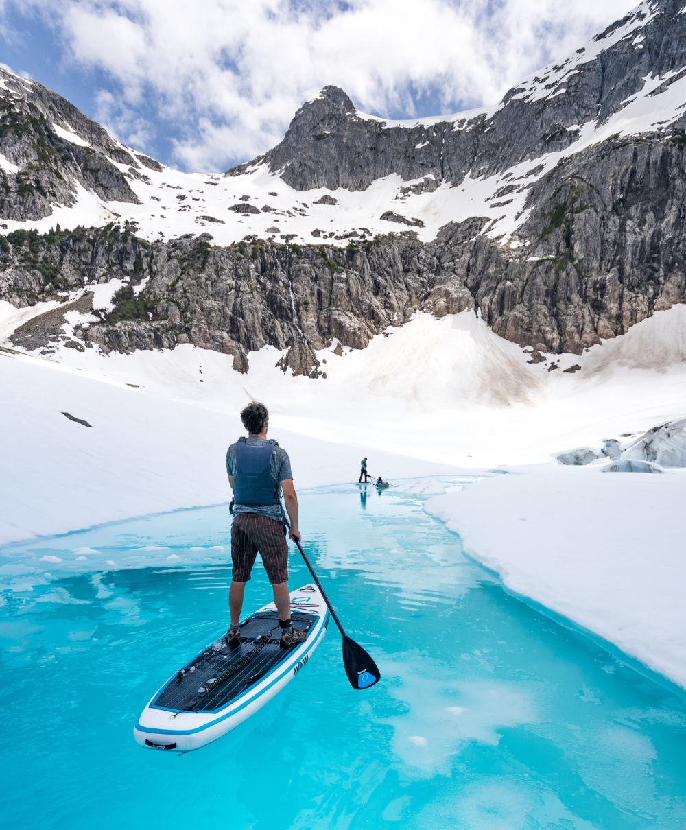 Stand Up Paddle Boarding on a glacier lake as an activity at Sonora Resort